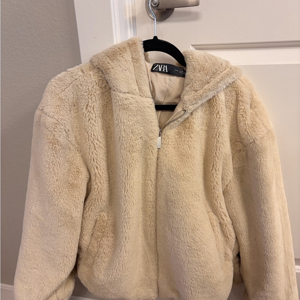 Zara Beige Teddy Jacket